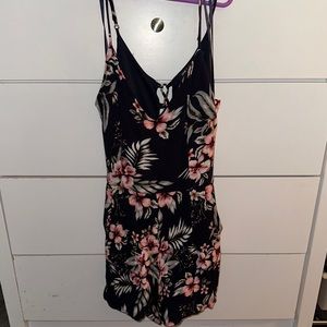 Floral Romper with cross tie back